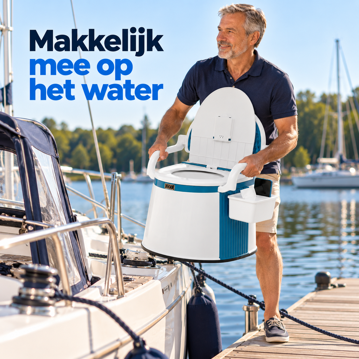 Draagbaar Boottoilet voor Boot, Watersport & Vissen
