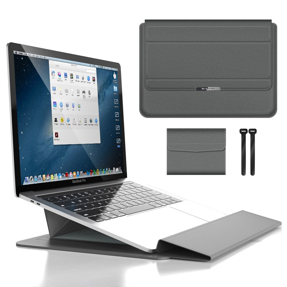 Vouwbare 2-in-1 beschermtas voor laptop | Premium hoes met ondersteuning