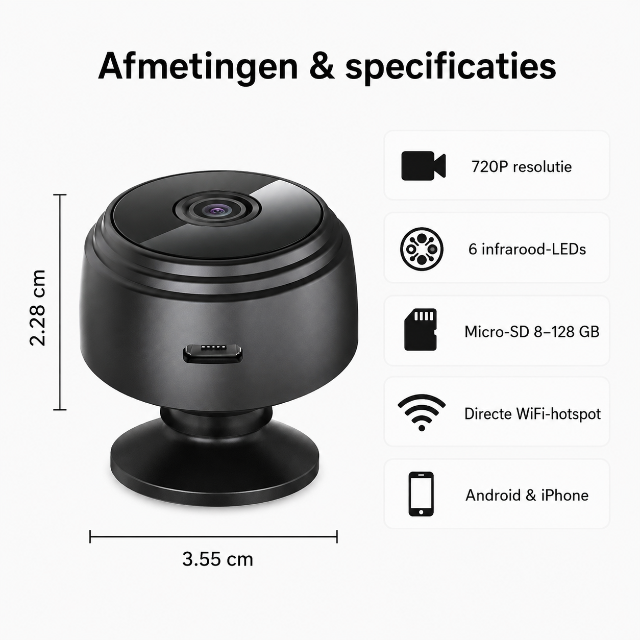 AutoVision | Draadloze Magnetische Beveiligingscamera met Nachtzicht