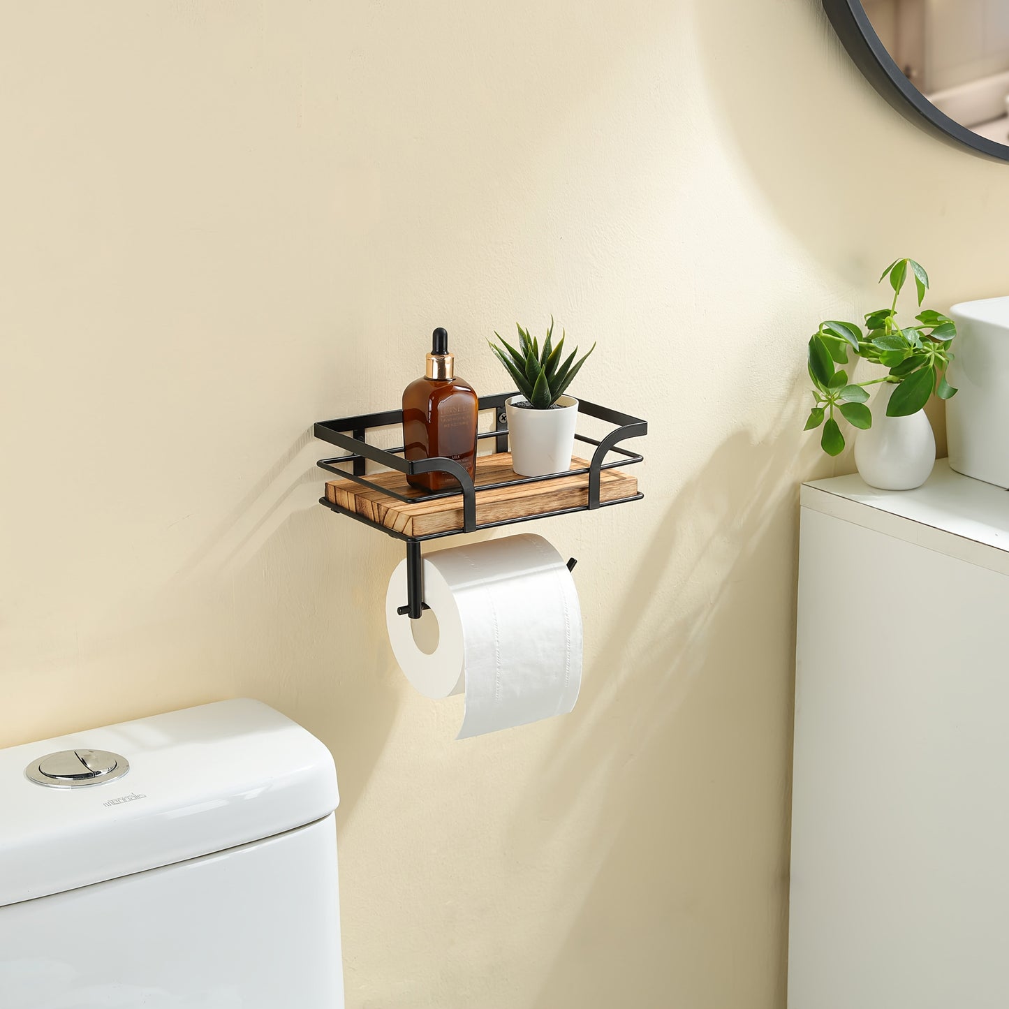 Stijlvolle Wandgemonteerde Badkamer Handdoekhouder – Moderne en ruimtebesparende Toiletrolhouder met plek voor vervangrollen