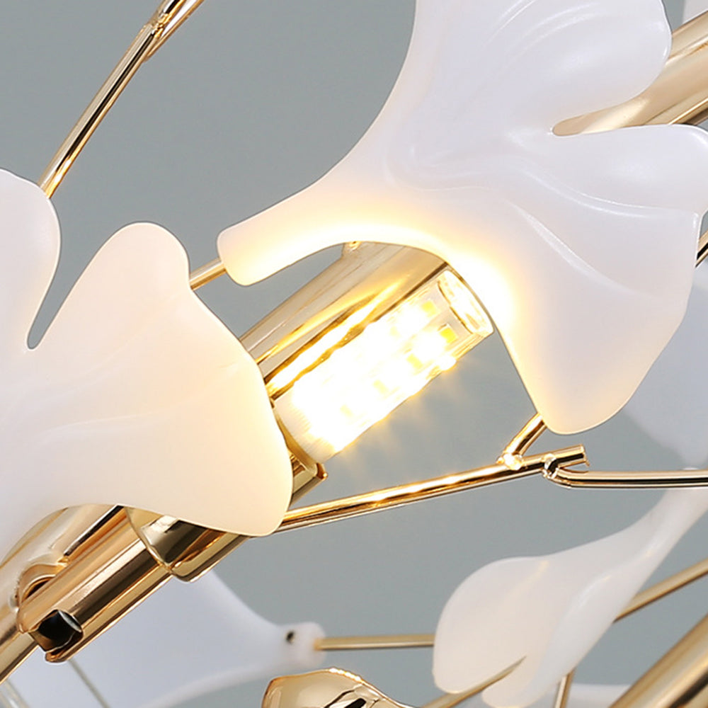 Olivia Moderne Art Deco Metaal & Keramiek Kroonluchter, Goud