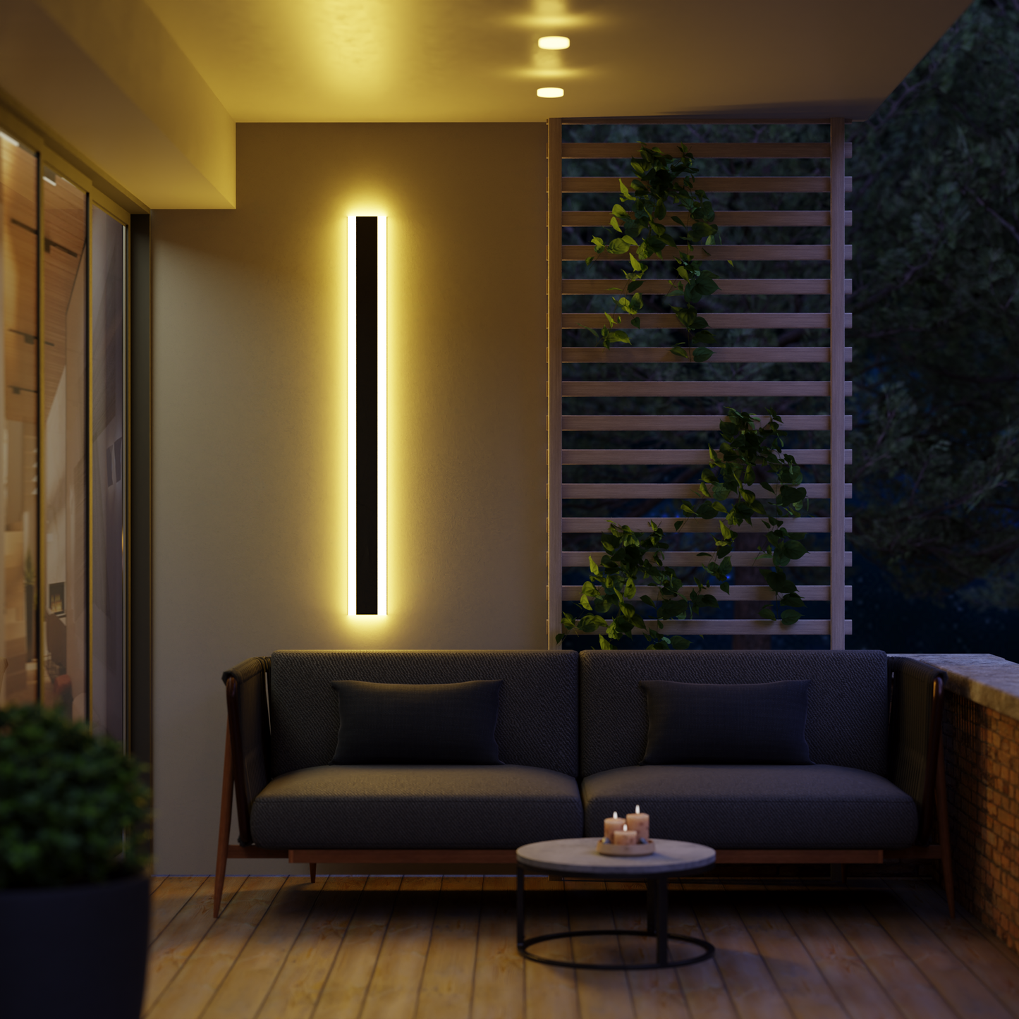 Arisha Moderne Lineaire Buitenwandlamp Metaal Acryl Tuin Gang