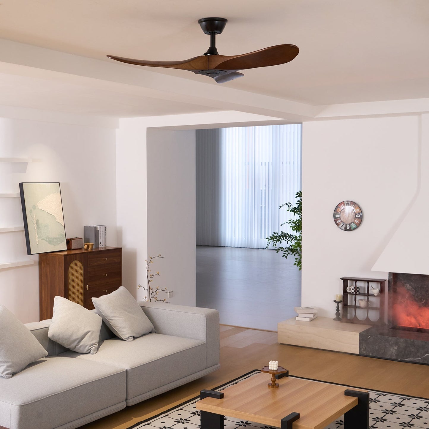 Clivara - Plafondventilator met Afstandsbediening Stil Moderne Ontwerp
