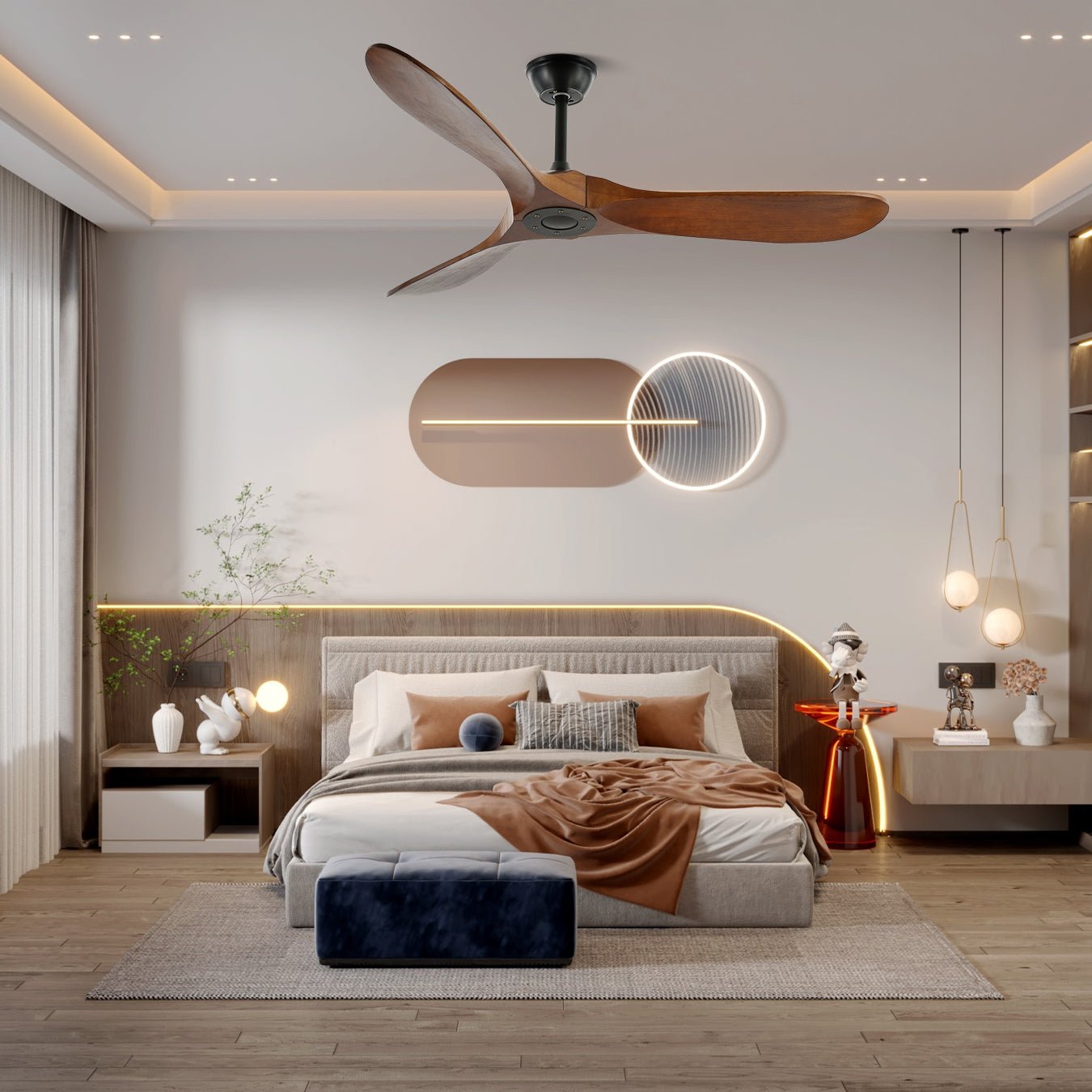 Clivara - Plafondventilator met Afstandsbediening Stil Moderne Ontwerp
