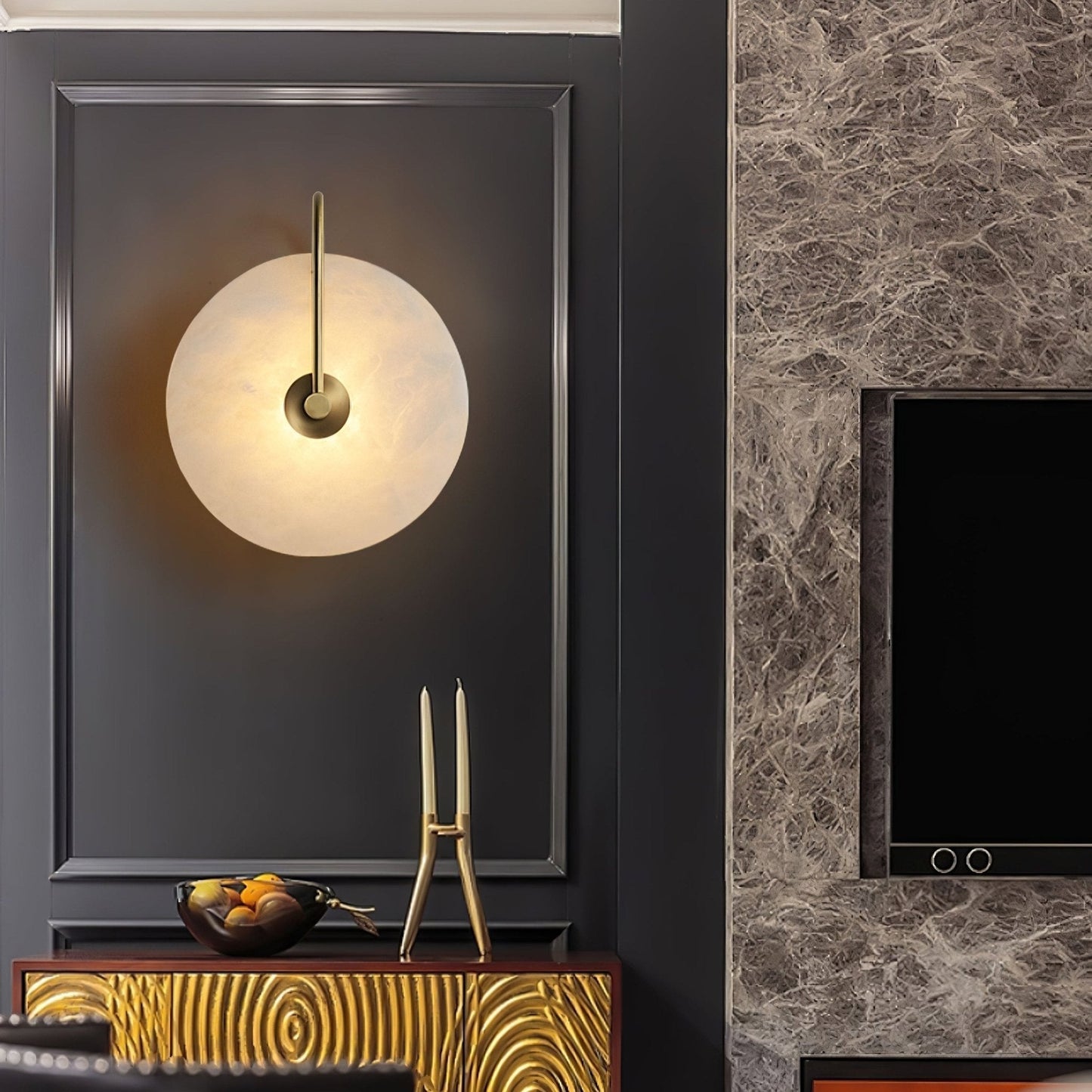 Elaris Wandlamp Globe in Alabaster