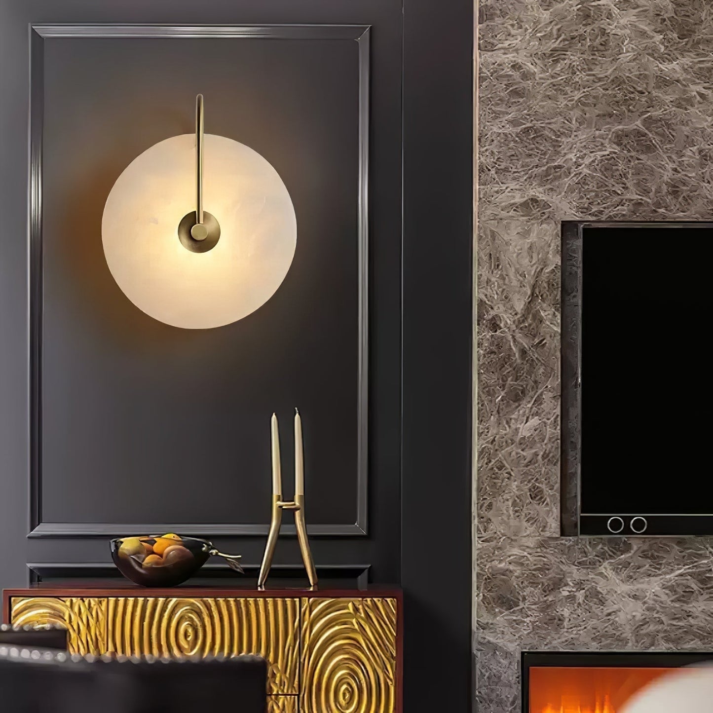 Elaris Wandlamp Globe in Alabaster