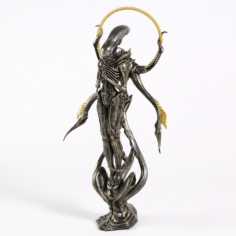 Alien Xenomorph Boeddha Beeldje | Surrealistisch Hars Verzamelaarsdecor