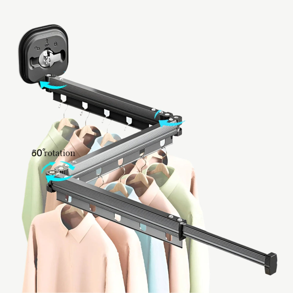AluFlex - Opvouwbare Aluminium Wasdroger met Zuignapbevestiging