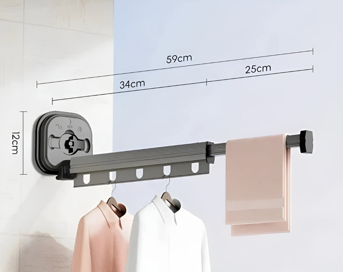 AluFlex - Opvouwbare Aluminium Wasdroger met Zuignapbevestiging