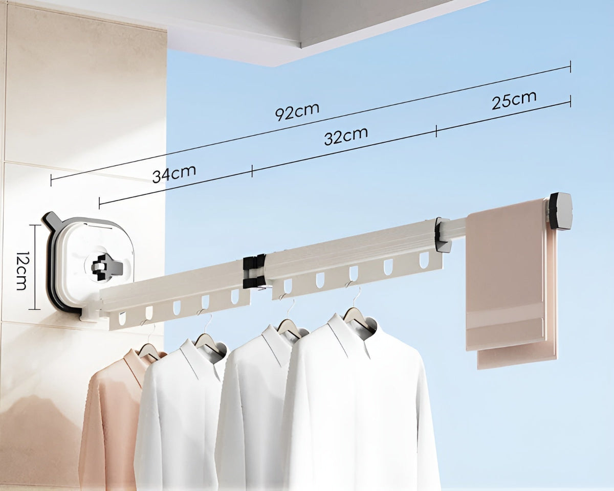 AluFlex - Opvouwbare Aluminium Wasdroger met Zuignapbevestiging