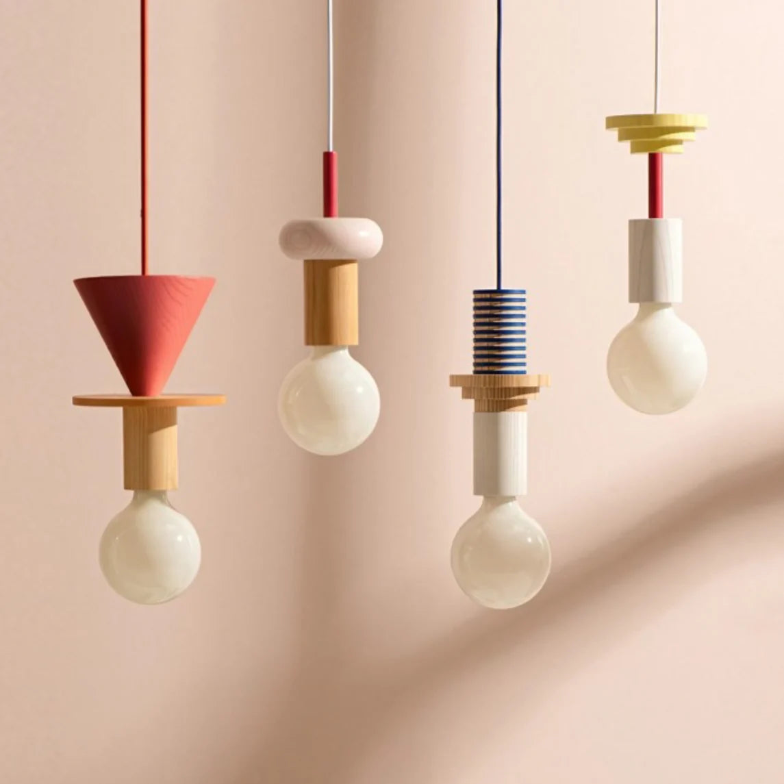 Alvar Multicolor Geometrische Houten Hanglamp