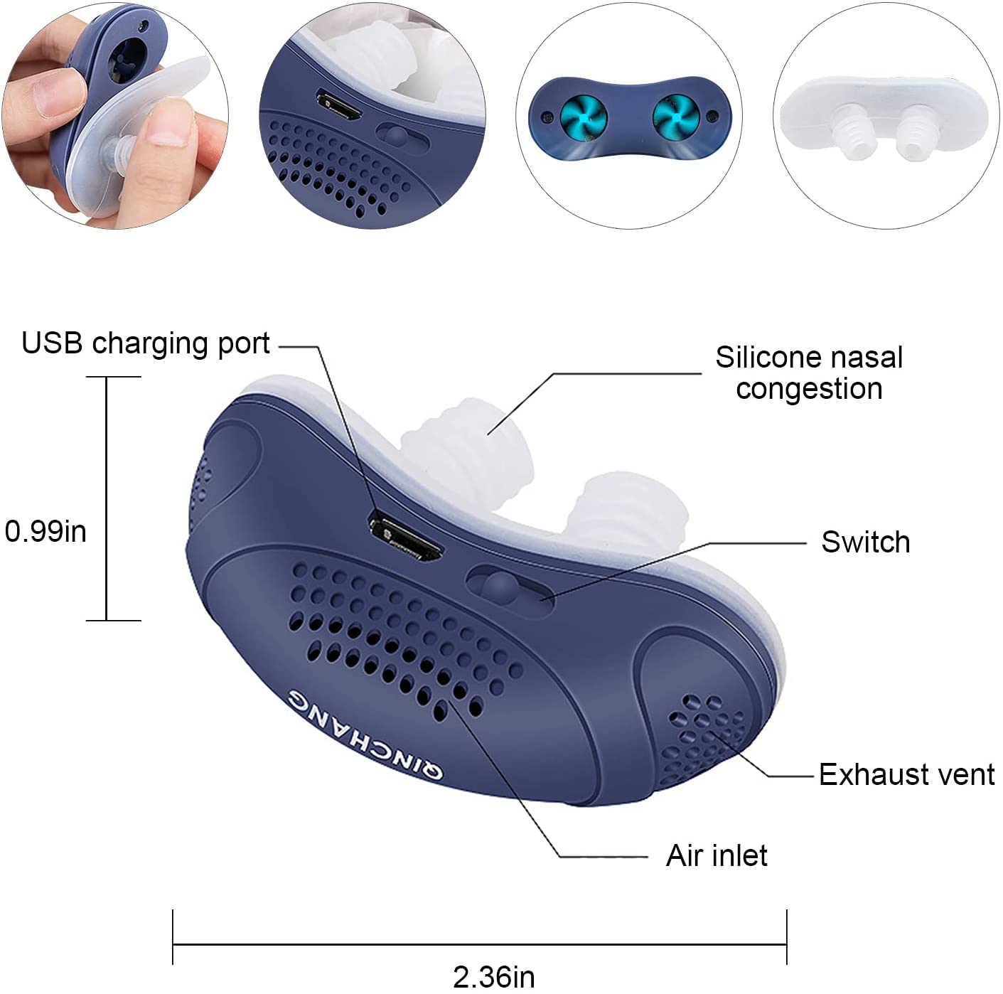 Brehn | Anti-Snurkapparaat | Slangloos, maskervrij Micro-CPAP