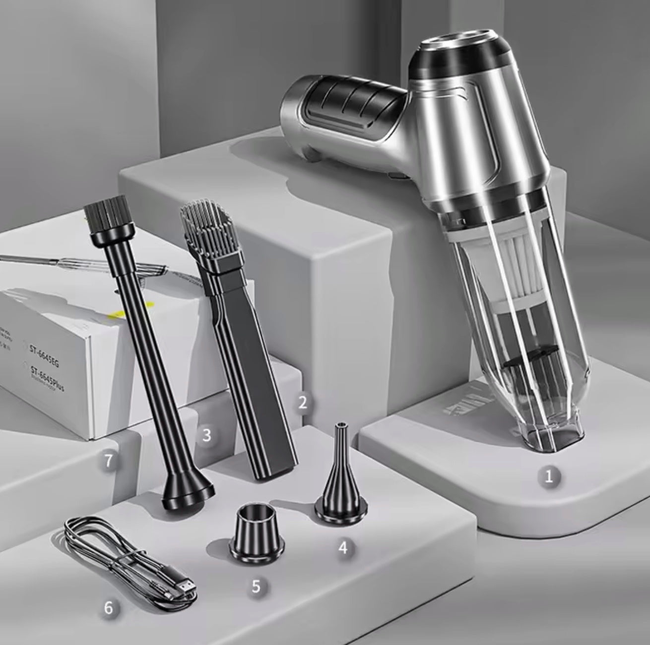 AquaJet | Krachtige Draadloze Handstofzuiger voor Auto met USB-C Oplading