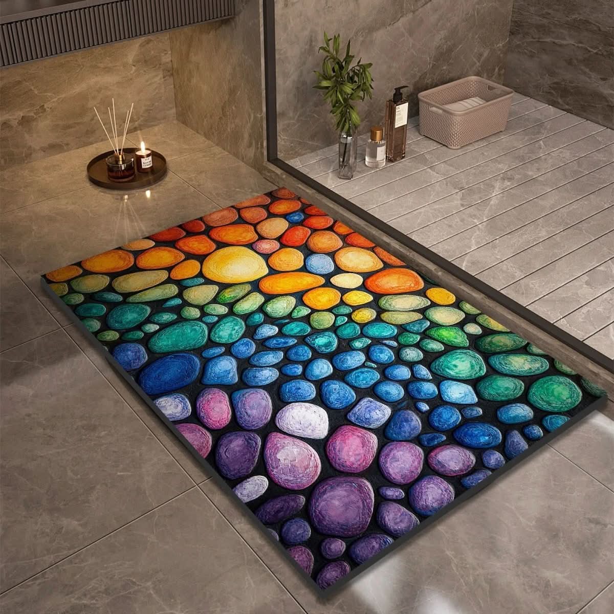 Badmat – Extreem snel drogend, antislip & elegante natuursteenlook