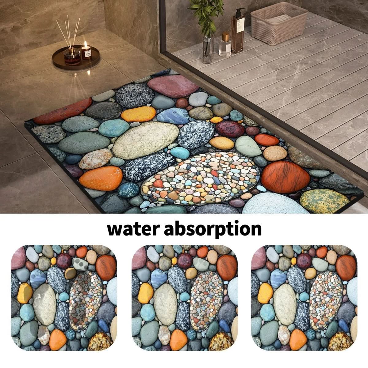 Badmat – Extreem snel drogend, antislip & elegante natuursteenlook