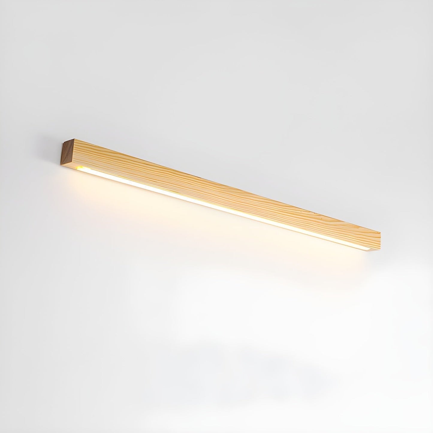 Lustra Wandlamp Lineair Hout en LED Minimalistisch Design