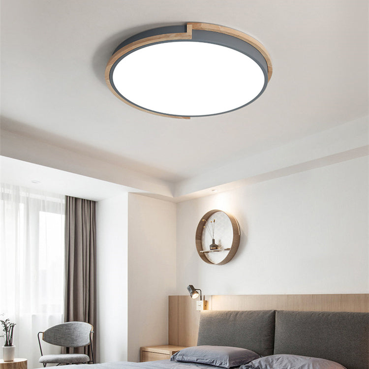Nordic LED-Plafondlamp met Houten Frame
