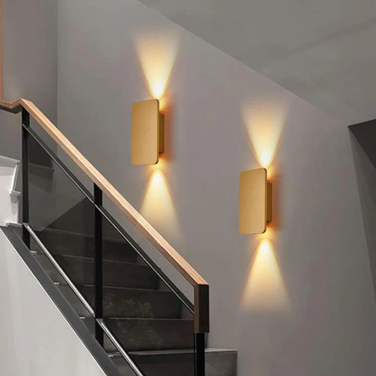Noordse Minimalistische Glazen Rectangulaire LED Wandlamp 2-licht