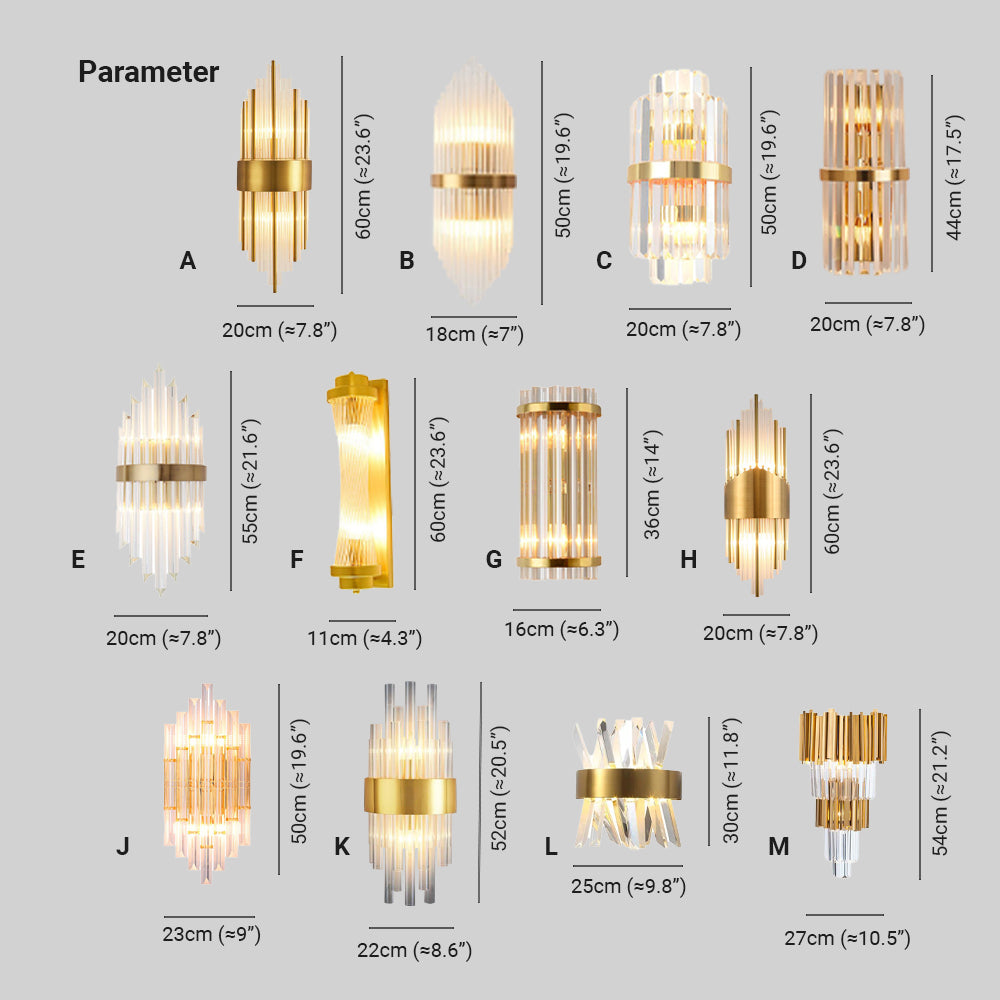 Kristy Luxe Gouden Kristallen Slaapkamer Bedlamp Wandlamp