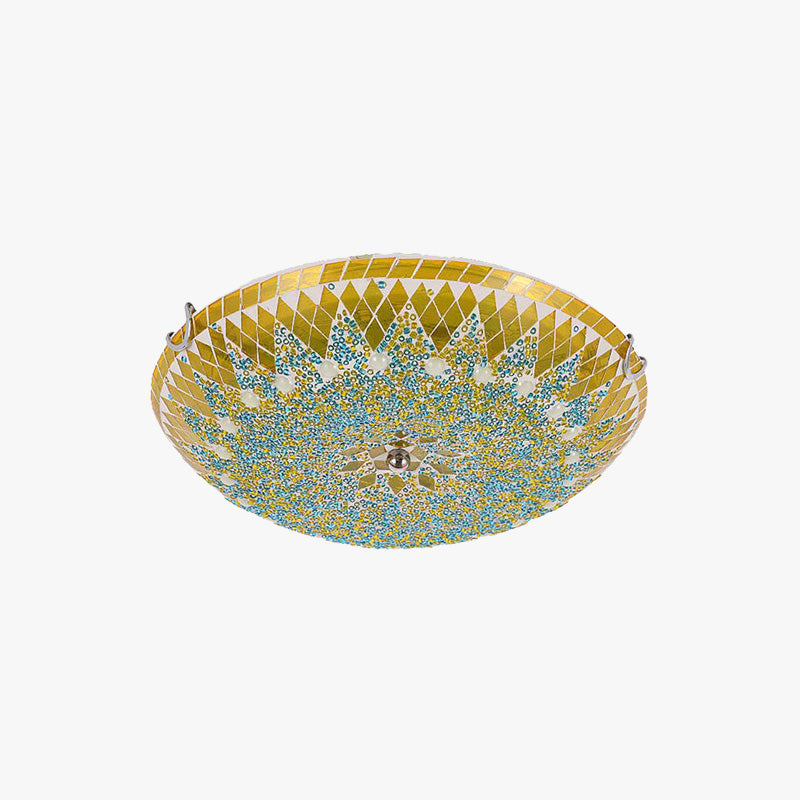Tiffany Moderne Mediterraanse Glazen Plafondlamp Blauw/Geel/Wit