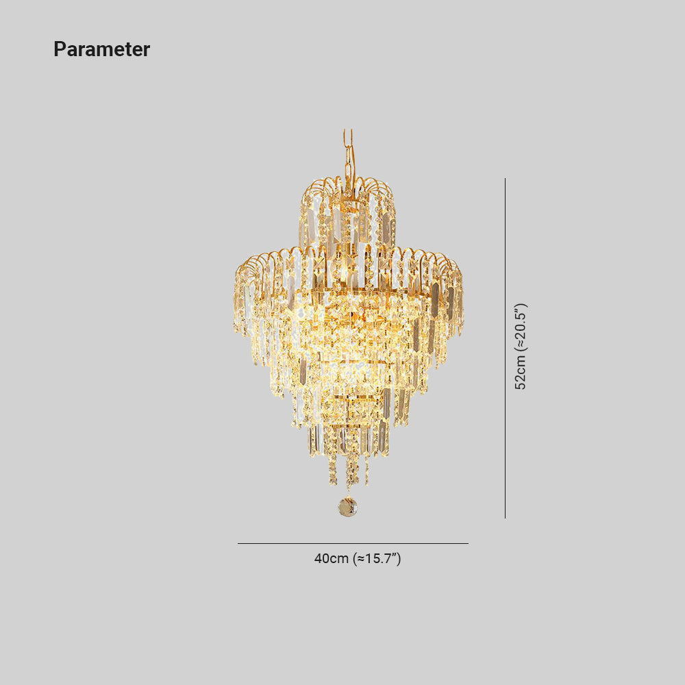 Kristy Luxe 5 Lagen Tassel Crystal Gouden Kandelaar
