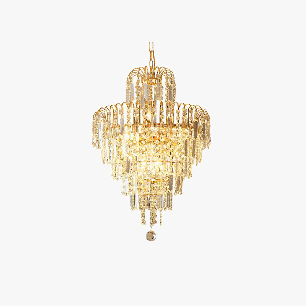 Kristy Luxe 5 Lagen Tassel Crystal Gouden Kandelaar