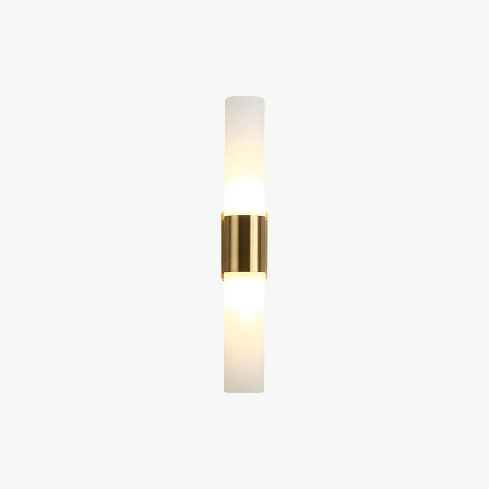 Arisha Moderne Dubbele Koperen Metalen Glazen Wandlamp, Zwart/Goud