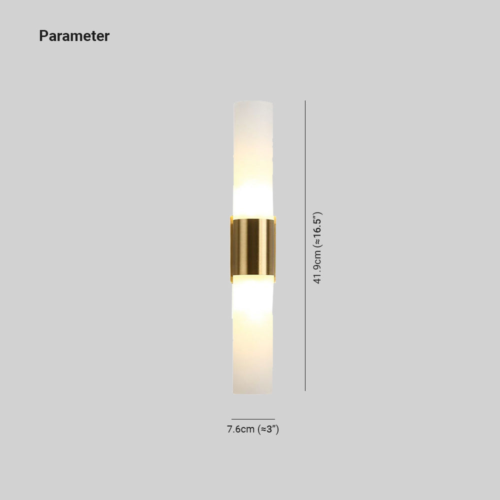 Arisha Moderne Dubbele Koperen Metalen Glazen Wandlamp, Zwart/Goud