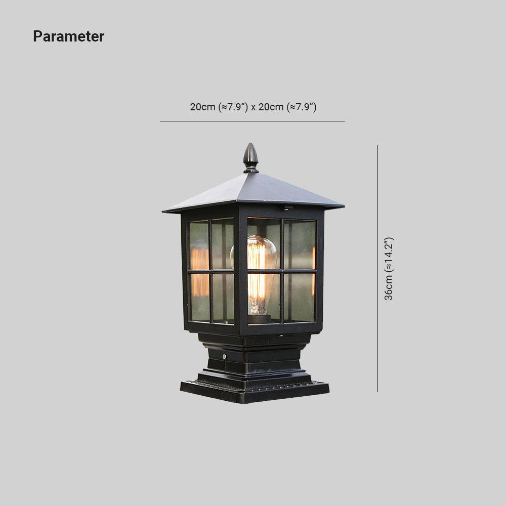 Etilo Moderne Metalen Glazen Lantaarn LED Buitenlicht Paal