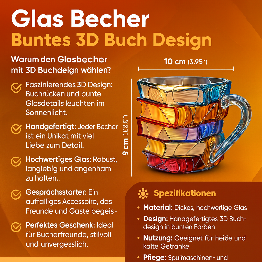 Beker | 3D Boek Design Mok | Handgemaakt & Kleurrijk | Voor Koffie & Thee | BookLume