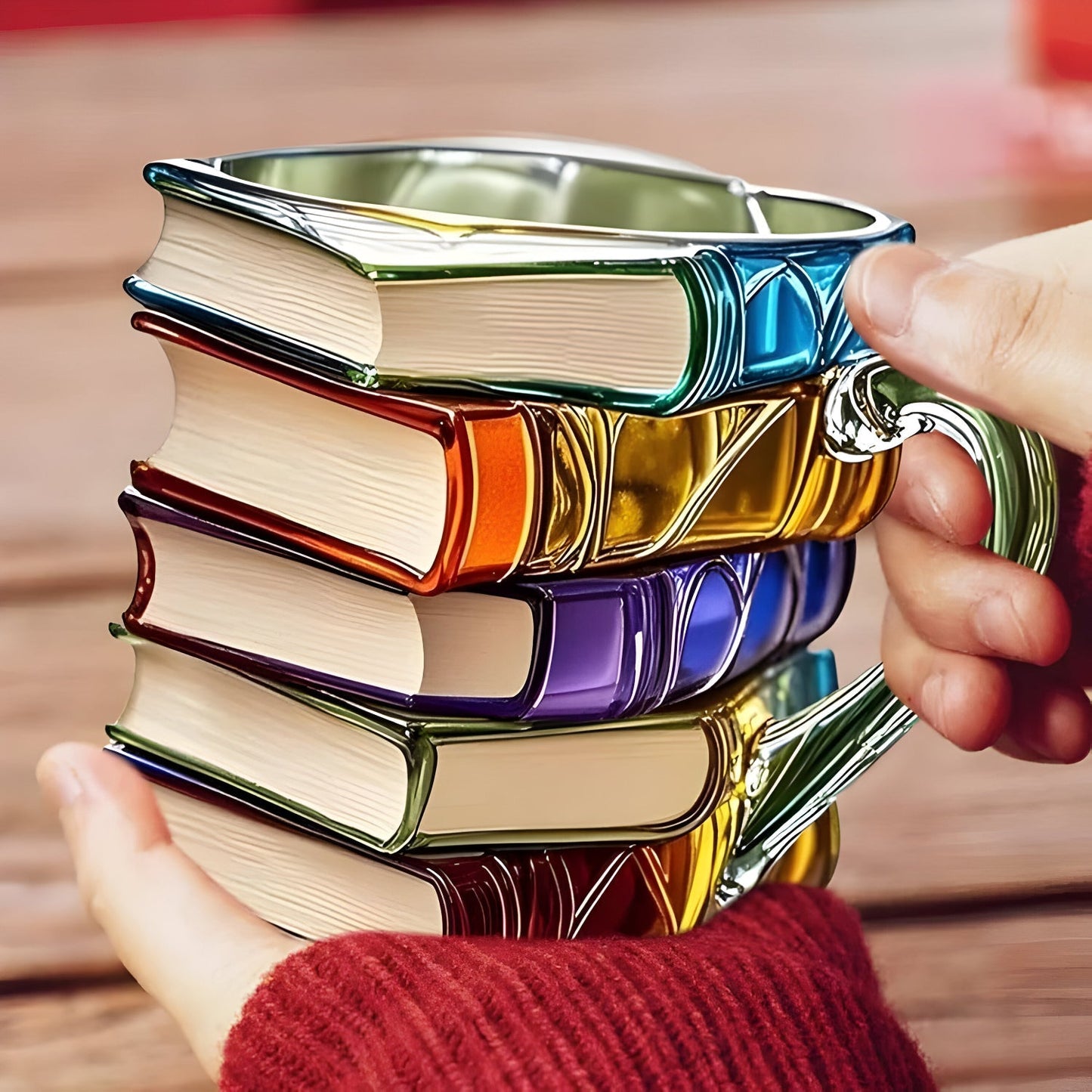 Beker | 3D Boek Design Mok | Handgemaakt & Kleurrijk | Voor Koffie & Thee | BookLume
