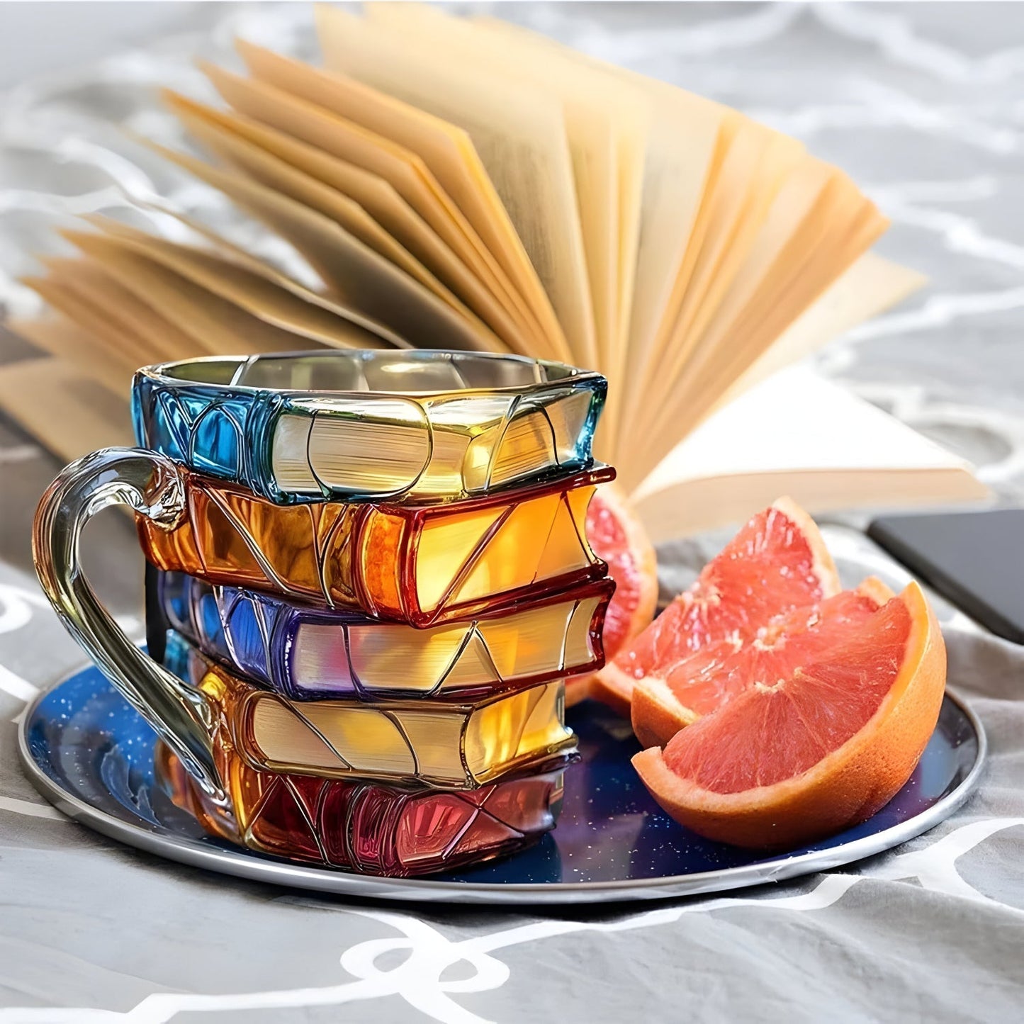 Beker | 3D Boek Design Mok | Handgemaakt & Kleurrijk | Voor Koffie & Thee | BookLume