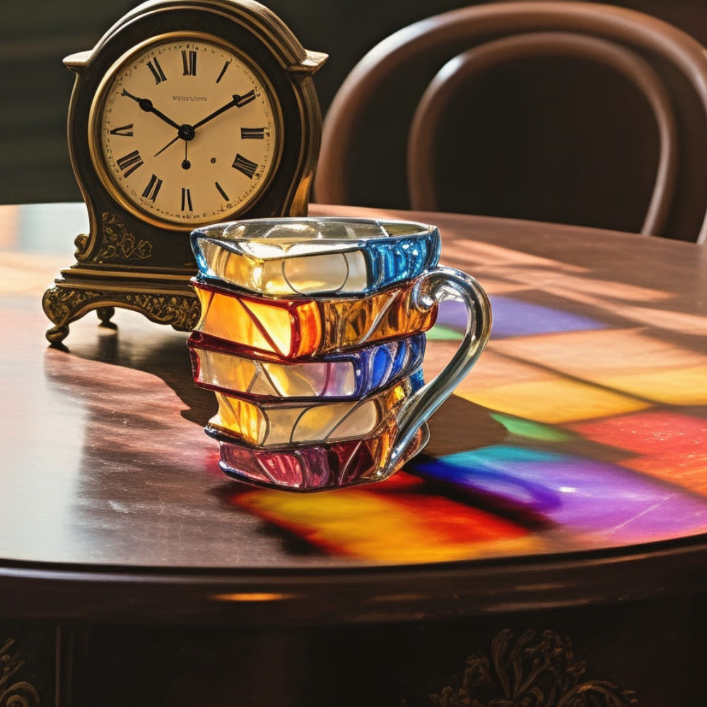 BiblioBrew | Glazen Koffiemok met Warmtebestendig Ontwerp voor Boekenliefhebbers