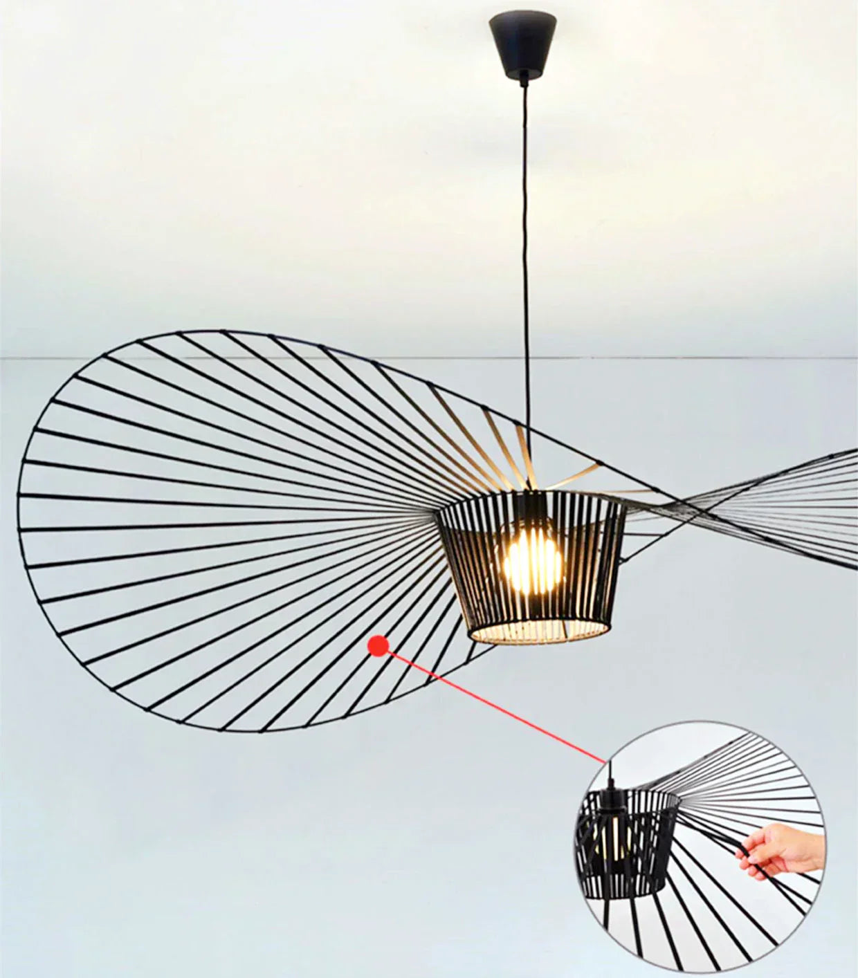 Zwarte Hanglamp in Hoedvorm – Moderne Elegant