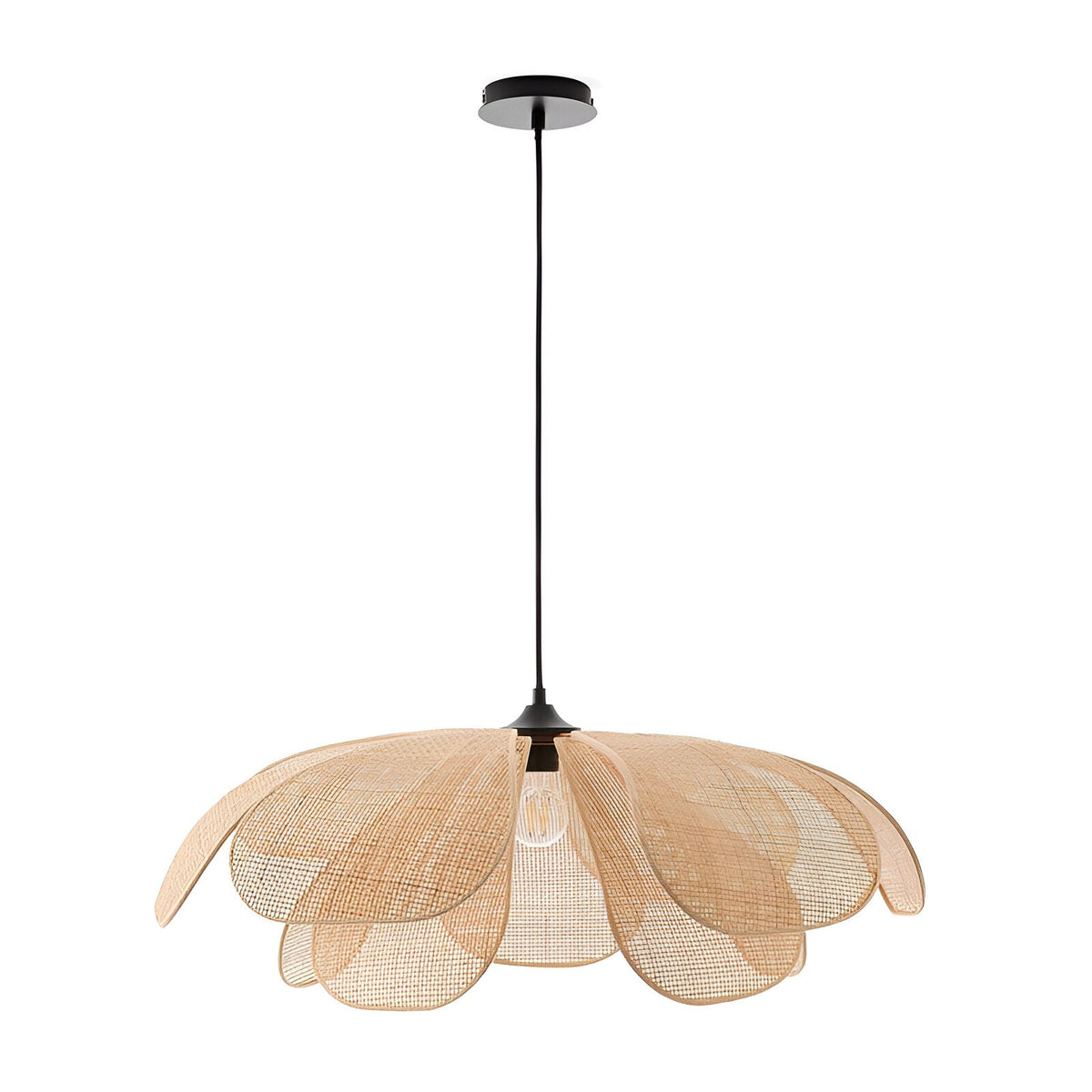 Bamboe Riet Petal Rustic Wicker Hanglamp