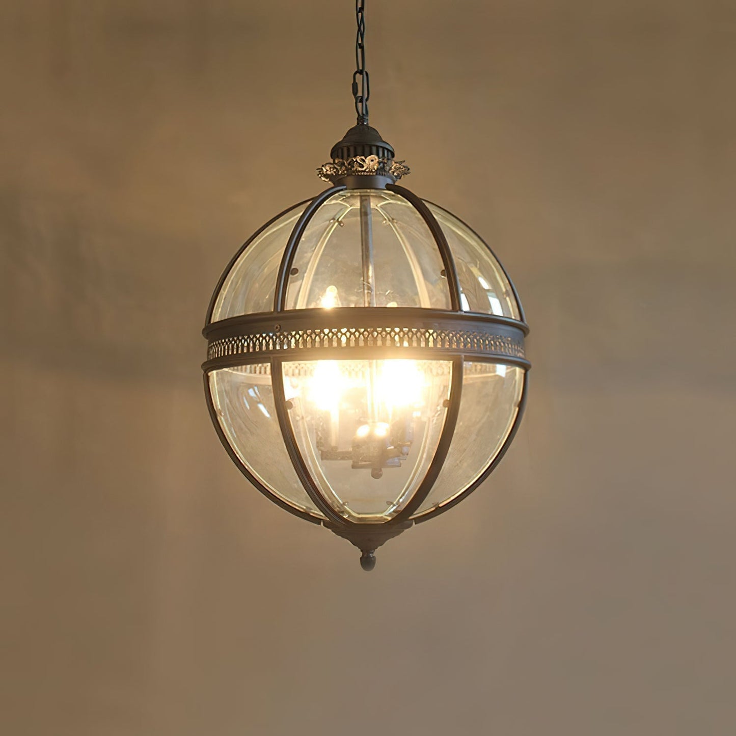 Vintage Glazen Hanglamp Industriële Globe Hangarmatuur
