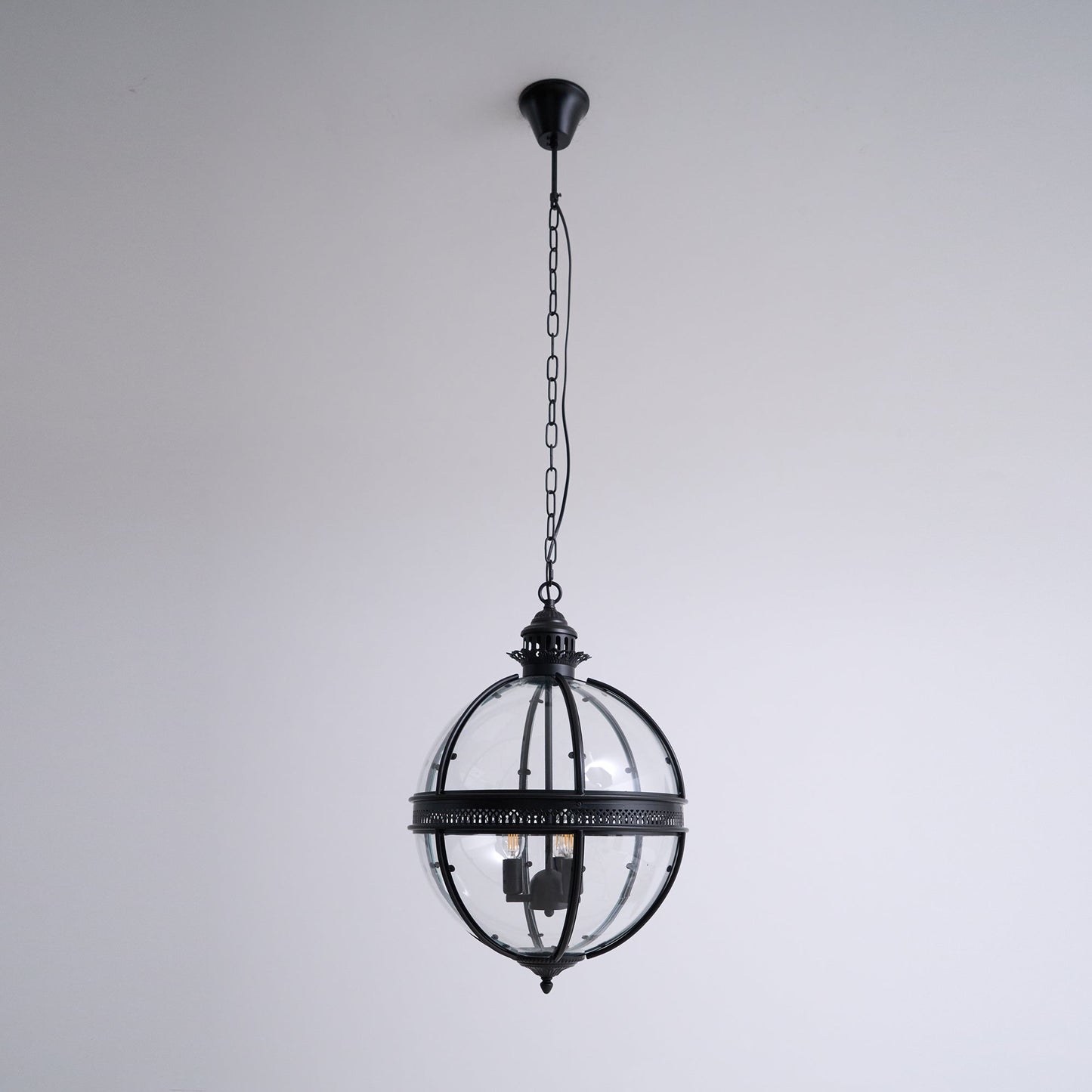Vintage Glazen Hanglamp Industriële Globe Hangarmatuur