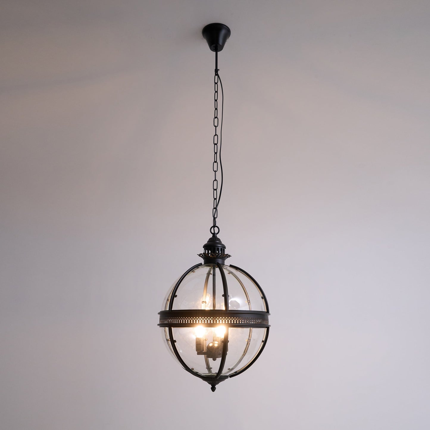 Vintage Glazen Hanglamp Industriële Globe Hangarmatuur