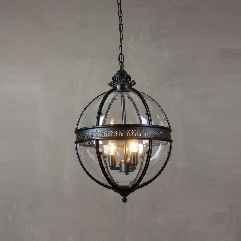 Vintage Glazen Hanglamp Industriële Globe Hangarmatuur