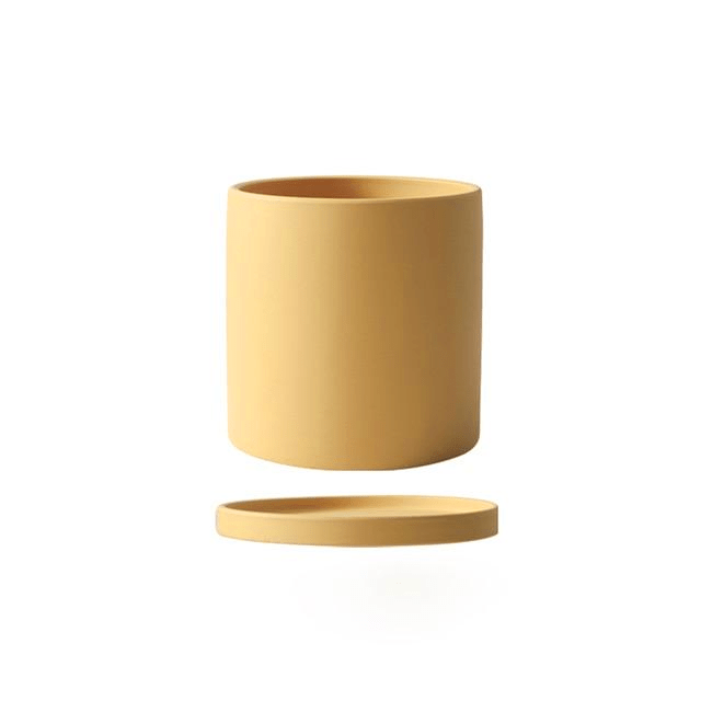 POTERIE – Modern Bloempot van Keramiek met Schotel
