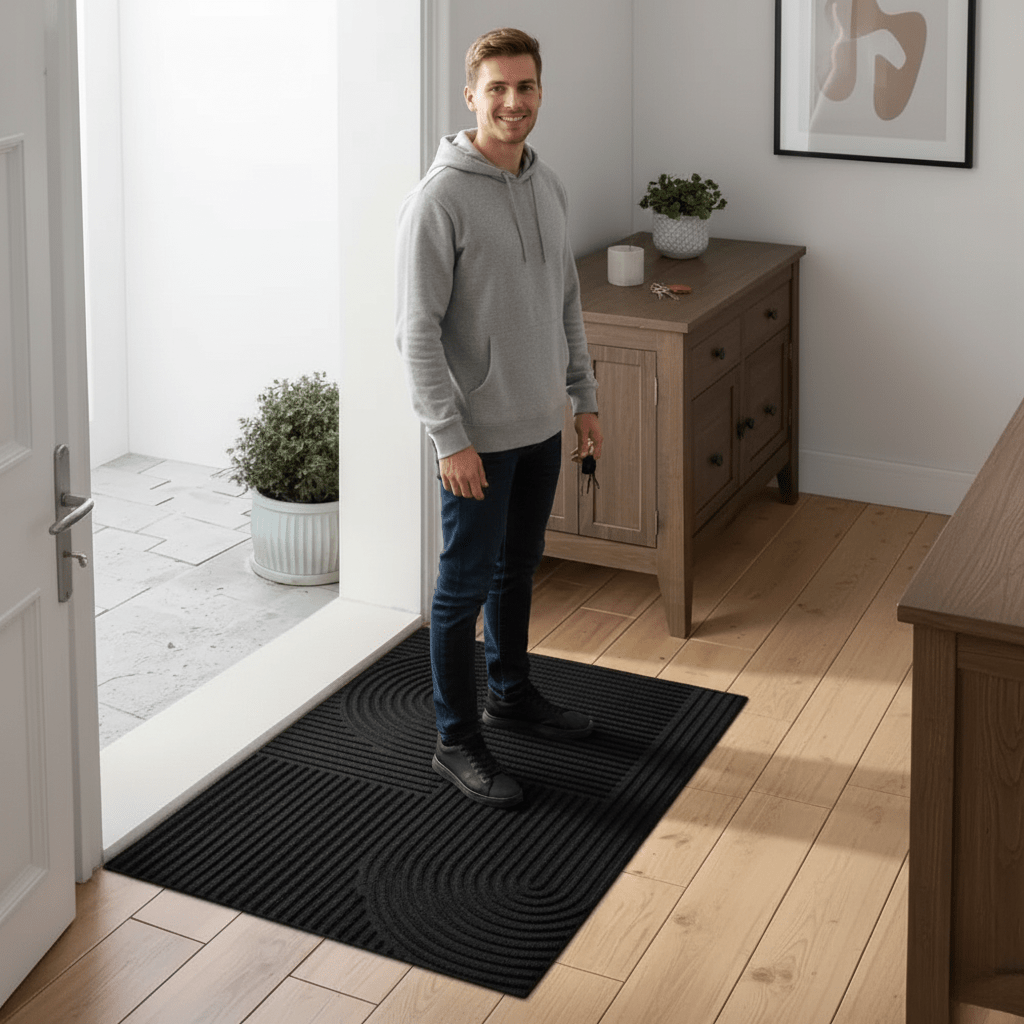 AQUARAY – Absorberende, wasbare mat met vloeiend lijnenpatroon