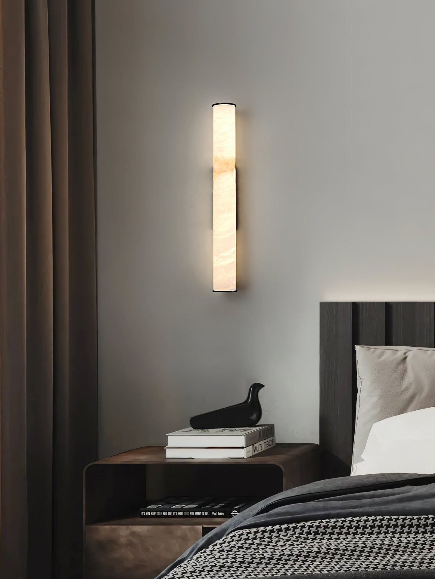 Arcus Wandlamp Elegant Minimalistisch Modern in Messing en Alabaster