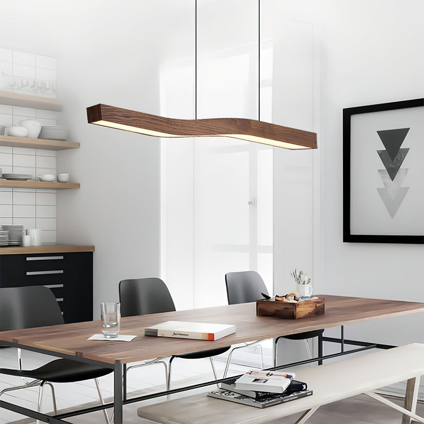 Ylen Scandinavische Houten Hanglamp voor de Woonkamer