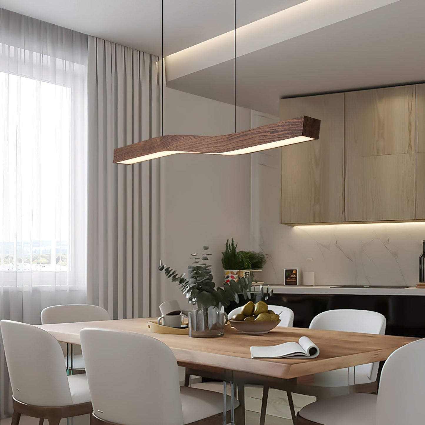 Ylen Scandinavische Houten Hanglamp voor de Woonkamer