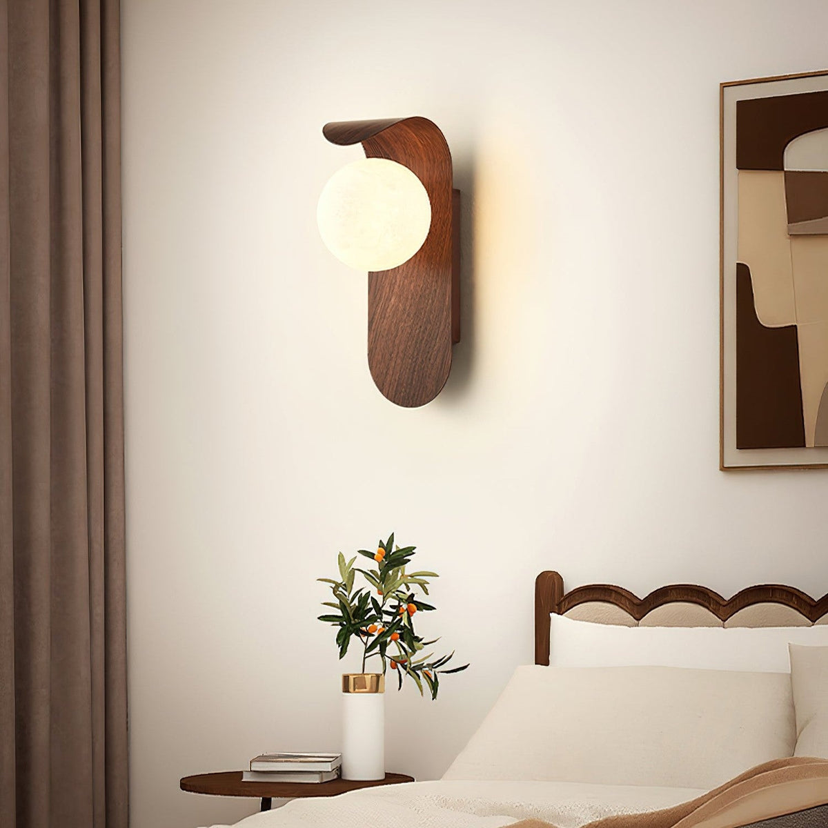 Carlyle Nordic Minimalistische IJzeren Houten Accent LED Wandlamp