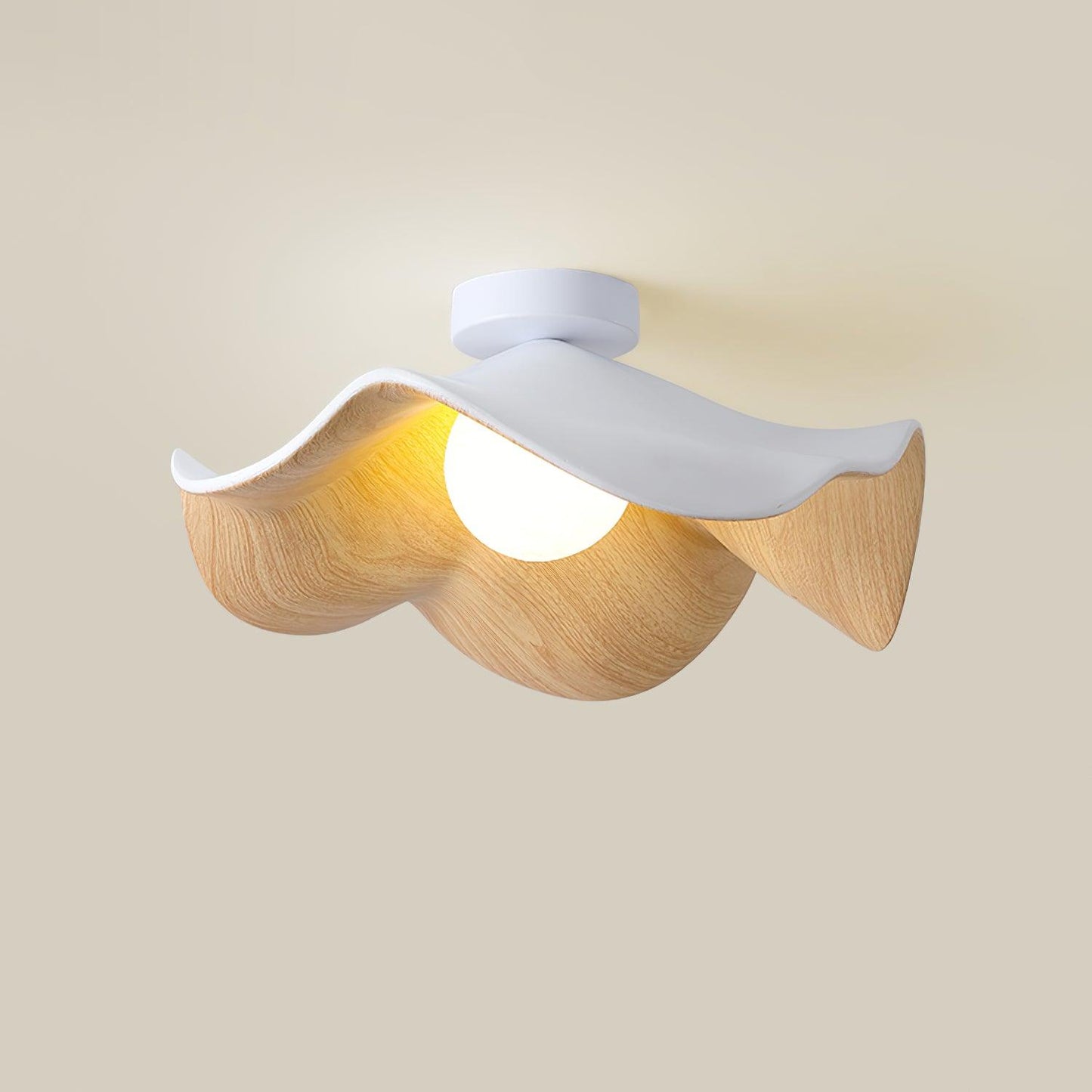 Moderne Plafondlamp Sculpturaal Hout Geïnspireerd Ontwerp