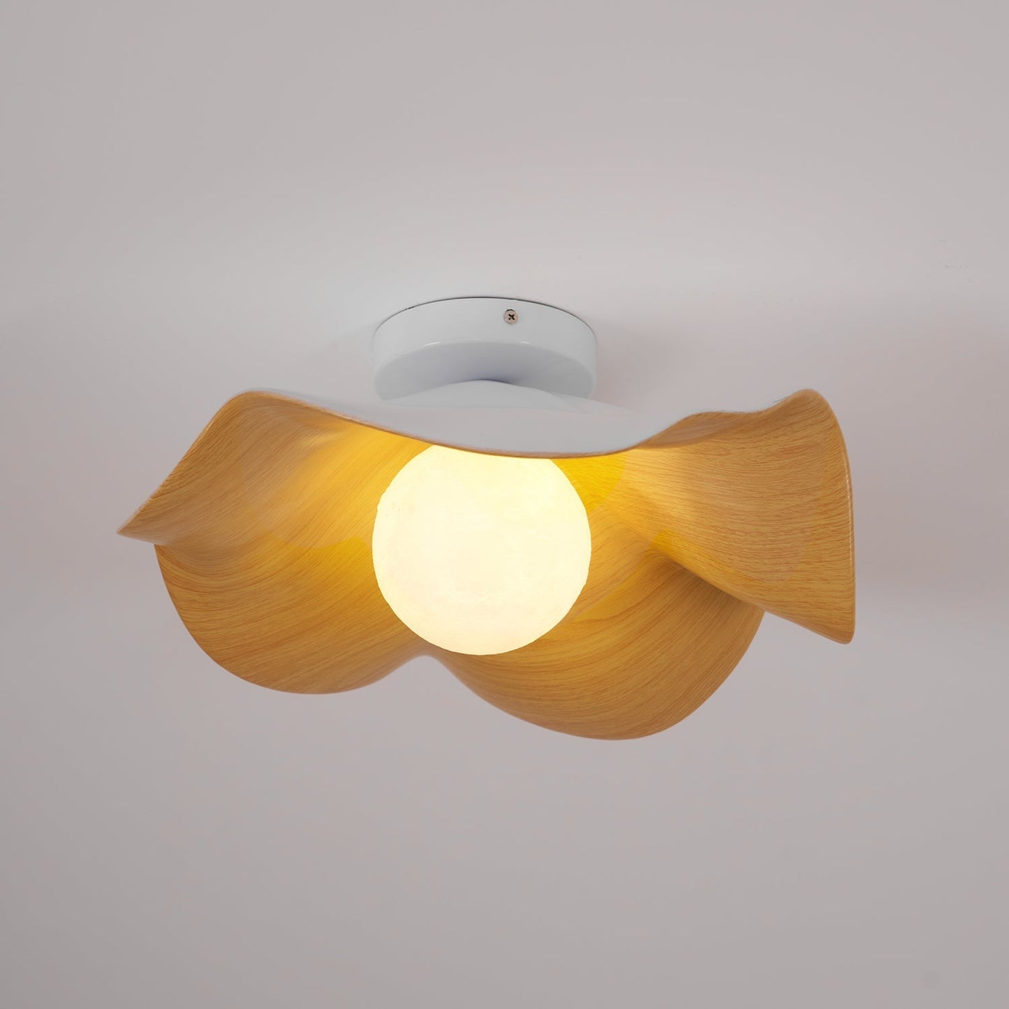 Moderne Plafondlamp Sculpturaal Hout Geïnspireerd Ontwerp