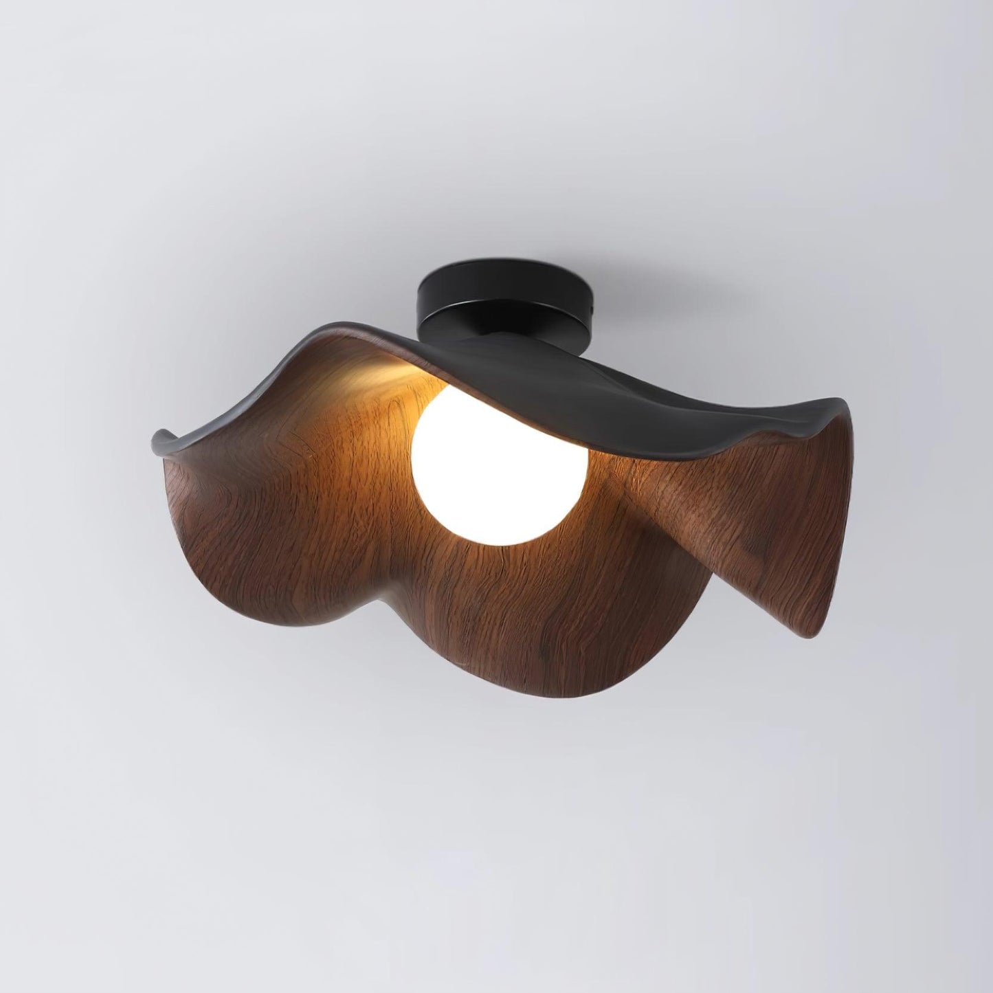 Moderne Plafondlamp Sculpturaal Hout Geïnspireerd Ontwerp