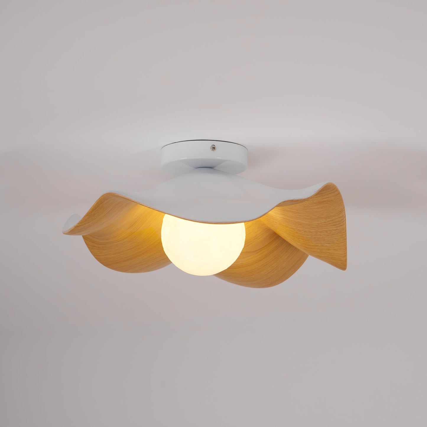 Moderne Plafondlamp Sculpturaal Hout Geïnspireerd Ontwerp