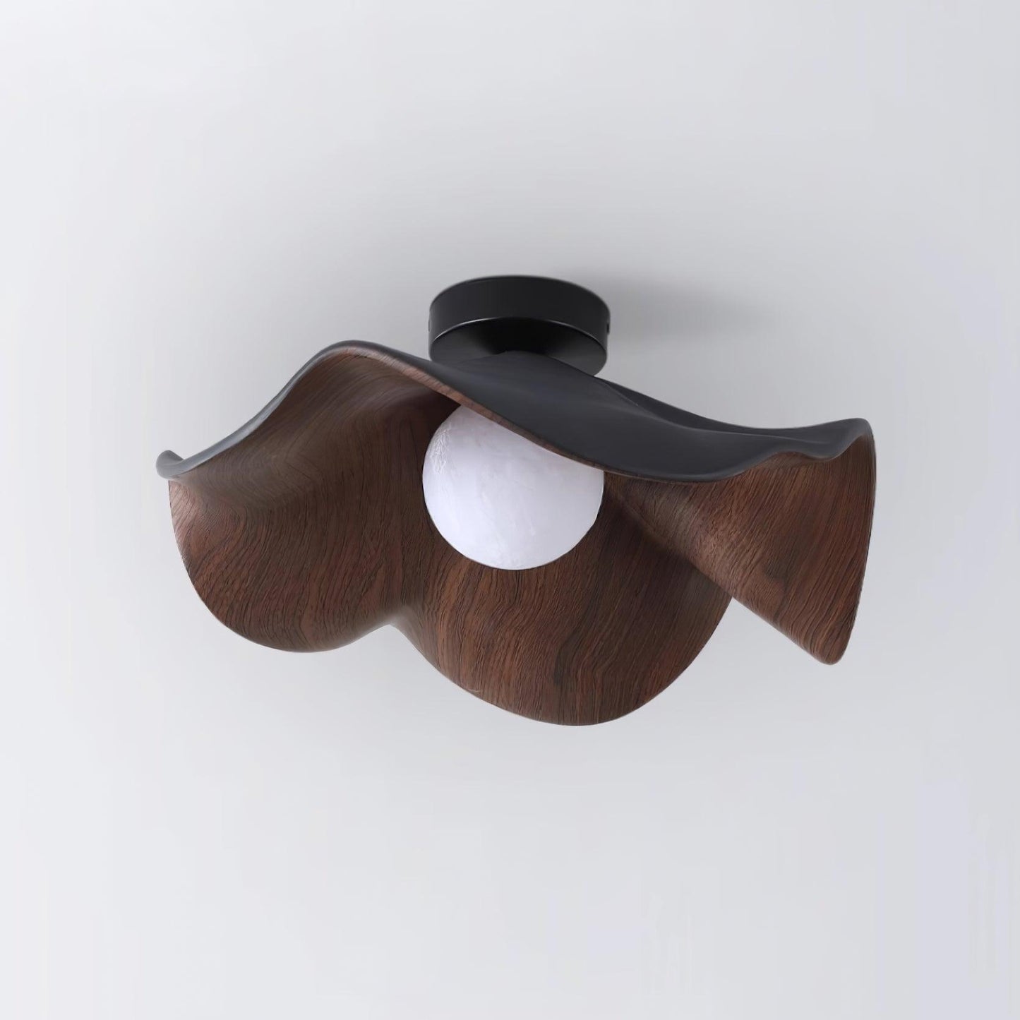 Moderne Plafondlamp Sculpturaal Hout Geïnspireerd Ontwerp
